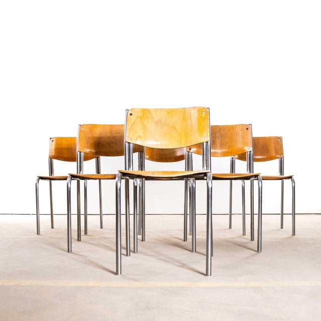 Chrome Frame Stacking Chair, 1970s For Sale - Image 3 of 11