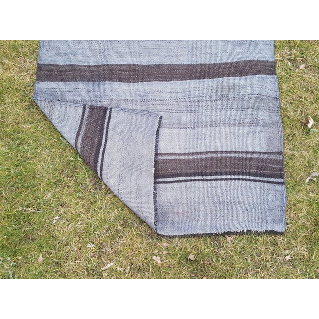 Vintage Striped Turkish Kilim Runner 3'1" X 8'12" For Sale - Image 10 of 11