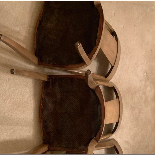 Mid-Century Modern Wormley Dunbar Style Spoon Back Dining Chairs - Set of 4 For Sale - Image 12 of 13