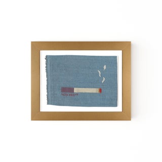 Faye the Eggplant Cigarette by Willa Heart in Gold Frame, Mini Art Print For Sale