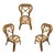 1950s Restored Mid-Century Rattan Dining Side Chairs With Heart Backs- Set of 3 For Sale
