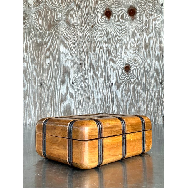Vintage Boho Carved Grid Box For Sale - Image 4 of 12