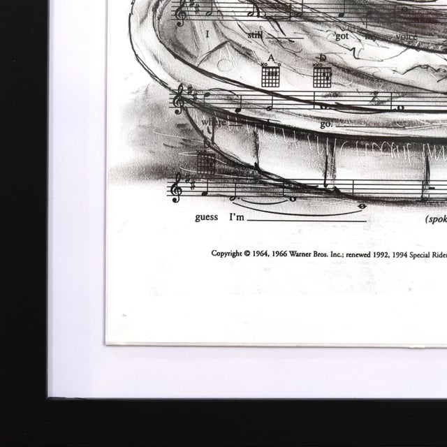 Paper Pursuit of Contentment - Framed Original Figurative Narrative Mixed Media Artwork on Sheet Music For Sale - Image 7 of 9
