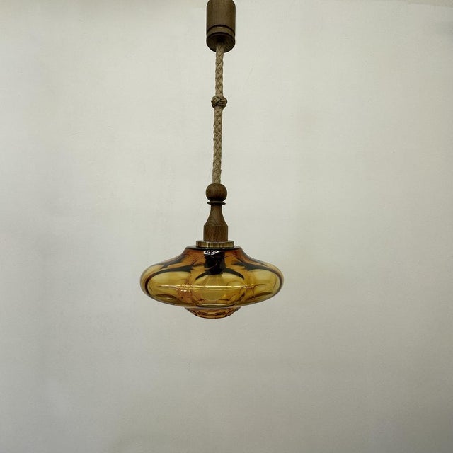 Mid-Century Glass Pendant Lamp, 1970s For Sale - Image 6 of 18