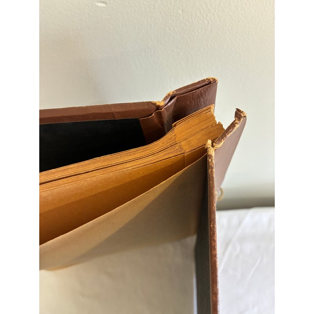 Vintage Embossed Leather Scrapbook Album With Crest and Gold Detailing For Sale - Image 13 of 14