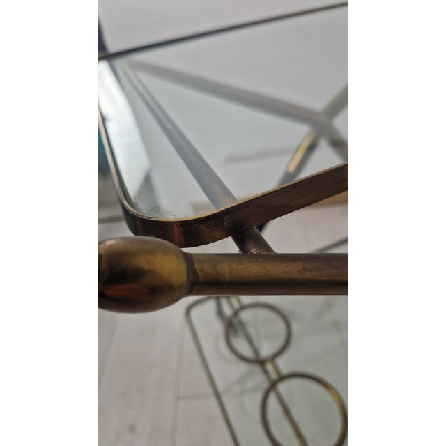 Trolley in Wood, Brass and Glass Shelves attributed to Cesare Lacca for Cassina, 1950s For Sale - Image 14 of 16