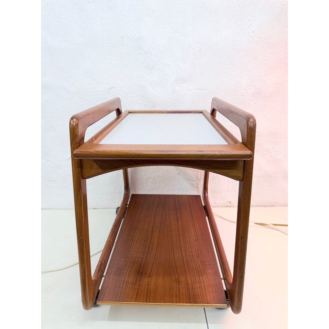 Danish Teak Serving Trolley with Removable Tray from Sika Møbler, 1960s For Sale - Image 6 of 9