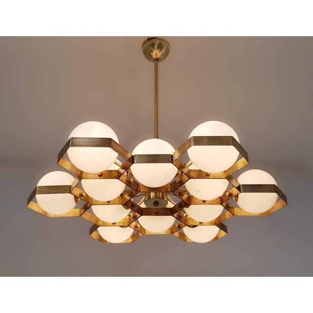 Metal 21st Century Honeycomb Chandelier by Fabio LTD For Sale - Image 7 of 10