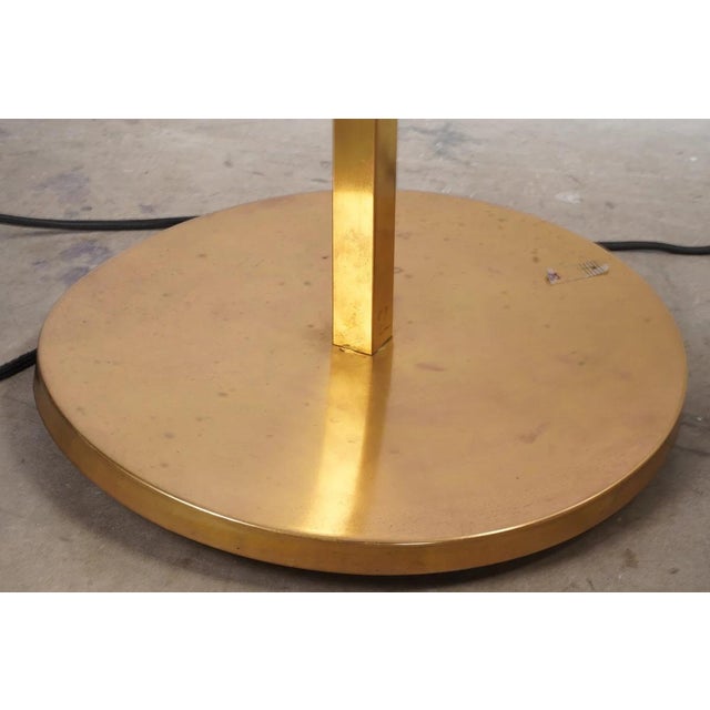 Glass Vintage Italian Brass Floor Lamps With Opaline Ball, Pair Of For Sale - Image 7 of 8