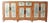 Vintage Mongolian Hand Painted Elm Wood Large Cabinet W/ Six Doors 77" W For Sale