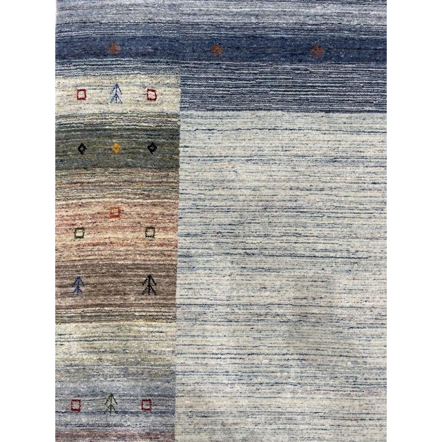 8x10 Gray Hand-Knotted Wool Framed Horizon Lines Modernist Carpet Rug For Sale In New York - Image 6 of 7