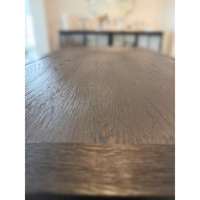 Contemporary Restoration Hardware French Contemporary Black Oak Extension Dining Table - 84"-132" For Sale - Image 3 of 13