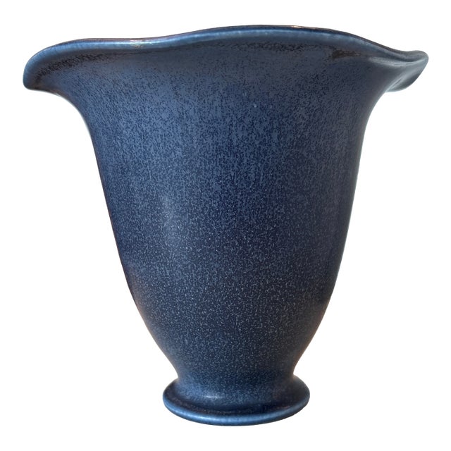 1920s Rookwood Pottery Deep Blue Vase For Sale
