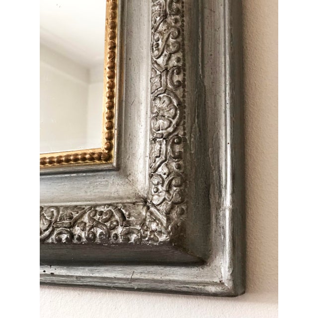 French Antique French Louis Philippe Mirror – Grey and Gold, Late 19th Century For Sale - Image 3 of 8
