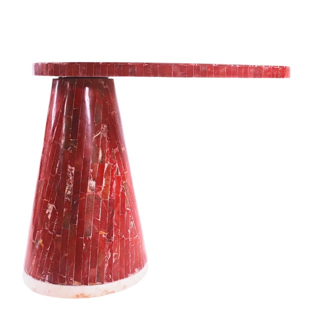 Rare Find! Limited Edition. Elevate your space with the Luxury Red Jasper Eros Side Table. Meticulously handcrafted with...