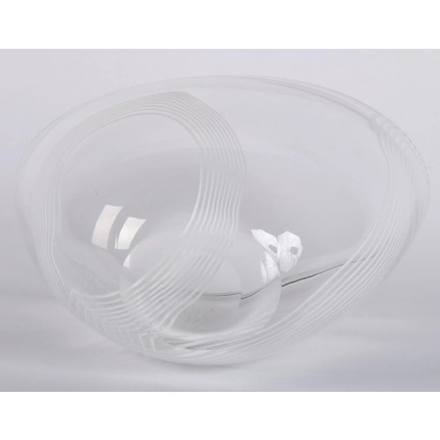 Vintage Vicke Lindstand Kosta Art Glass Arabesque Bowl For Sale - Image 10 of 13
