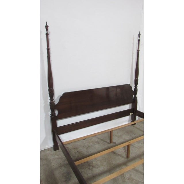 Vintage Ethan Allen Georgian Court King Cherry Poster Rice Bed For Sale - Image 11 of 11