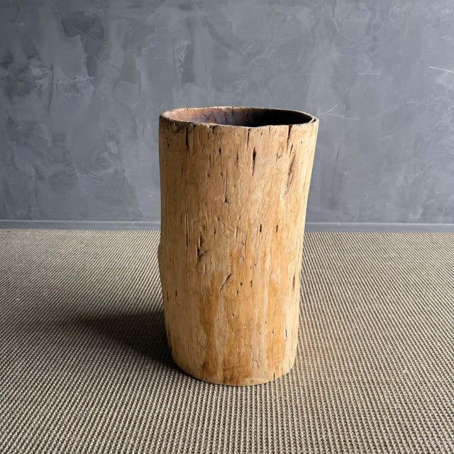 1950s 1950s Old Hollowed Out Tree Stump Vessel For Sale - Image 5 of 8