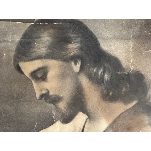 Jesus Died for Both Lithograph in Oak Leaf & Acorn Frame c.1911 For Sale - Image 6 of 14
