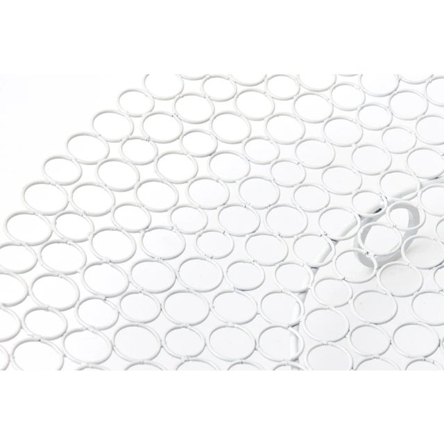 Modern White Lacquered Metal Large Circle Bowl With Circle Feet For Sale - Image 4 of 11