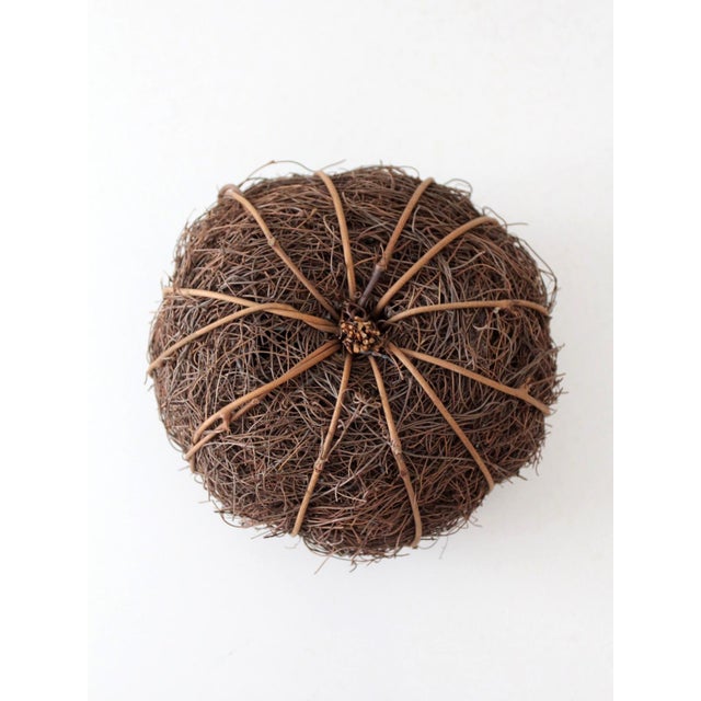 Vintage Woven Grapevine Pumpkin Fall Decor For Sale - Image 6 of 11