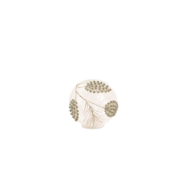 2020s LED FrostedGold Pinecone Orb (Set of 3) For Sale - Image 5 of 6