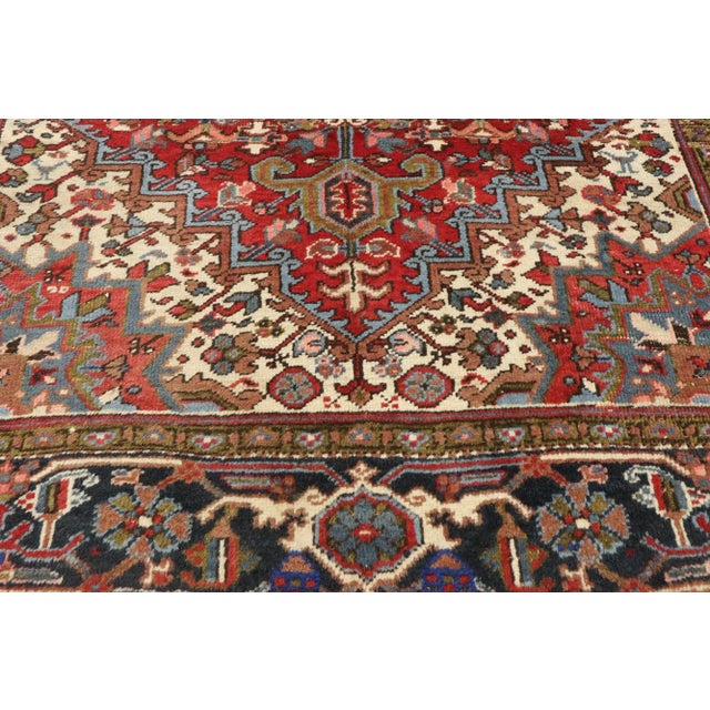 Antique Persian Heriz Rug - 06'03 X 09'00 For Sale - Image 4 of 9