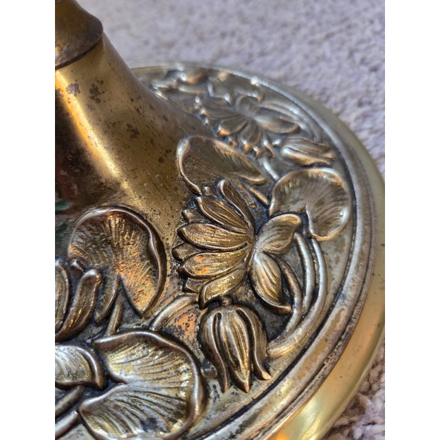 Vintage Brass Single Arm Deco Floor Lamp For Sale - Image 12 of 16