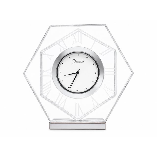 Glass Harcourt Crystal Table Clock from Baccarat, 2000s For Sale - Image 7 of 7