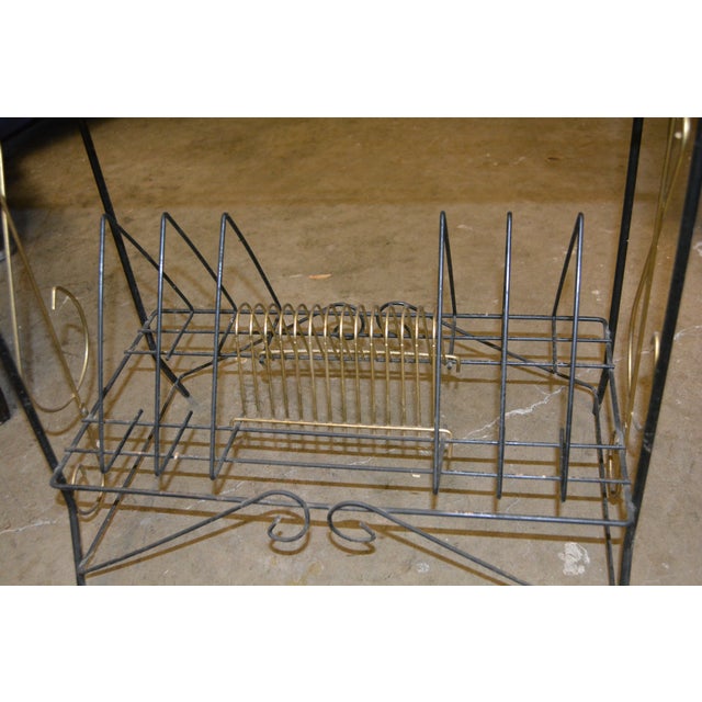 1960s Mid Century Modern Black Metal Record Player / Turntable Stand W/ Album / Vinyl Racks Holders For Sale - Image 4 of 11