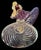 Ruby Red Murano Archimede Seguso Sommerso MCM Figure Woman & Large Fish, Aventurine Gold Flake 12" For Sale - Image 8 of 8