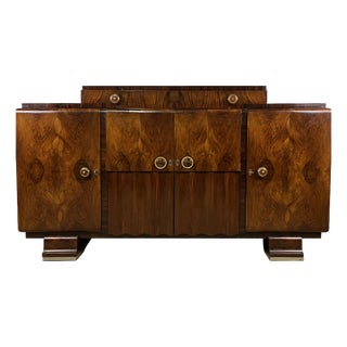 Mobile Sideboard in Burl Wood, 1940s For Sale