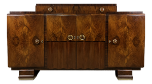 Mobile Sideboard in Burl Wood, 1940s