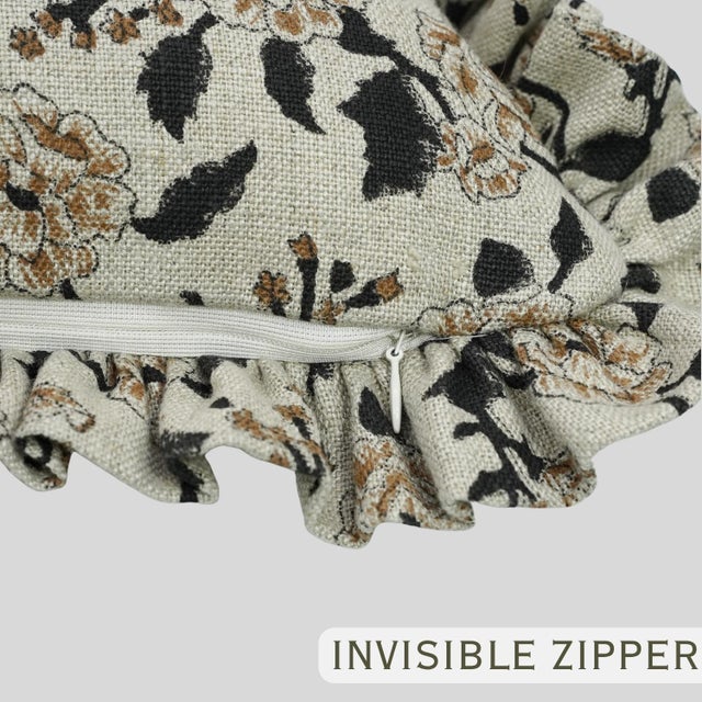 Not Yet Made - Made To Order Thick Linen Frill Pillow Cover Decorative Ruffle Cushion for Sofa, Bed & Chair 26x26 Inch- Rameswaram For Sale - Image 5 of 6