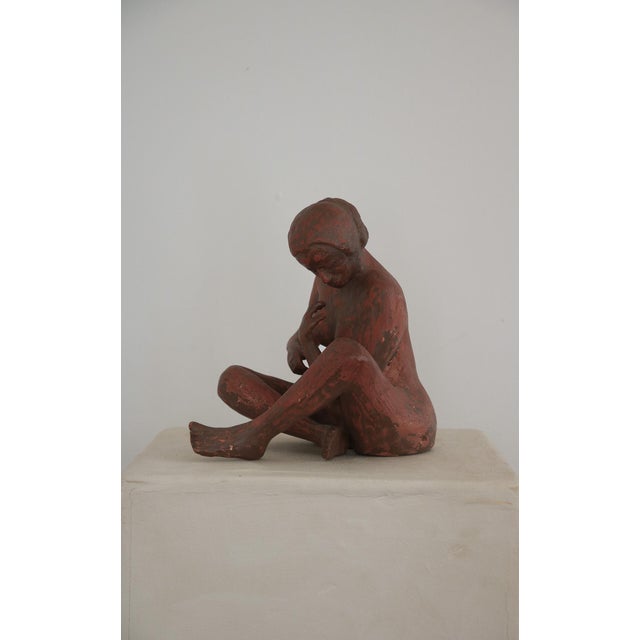 Figurative Vintage Terra Cotta Female Nude Sculpture For Sale - Image 3 of 9