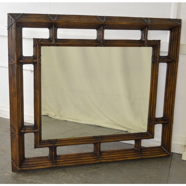 Henredon Mcguire Style Large Bamboo Frame Wall Mirror Chairish