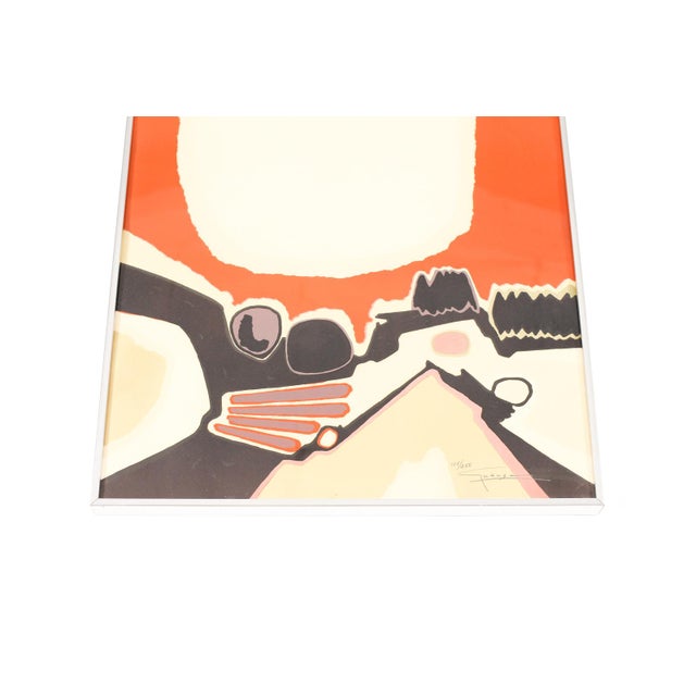 1970s Vintage Mid Century Abstract Art Deco Landscape Serigraph Print — Antonio Guansé For Sale - Image 5 of 6
