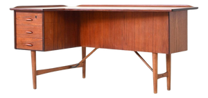 Boomerang Writing Desk in Teak by Peter Løvig Nielsen, 1960