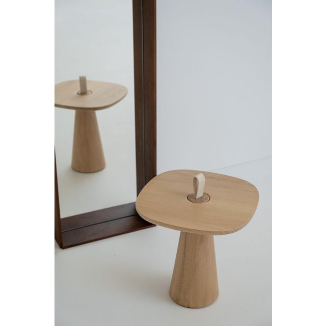 Campo Minimalist Wall Mirror in Walnut by Filipe & Viricel For Sale - Image 4 of 7