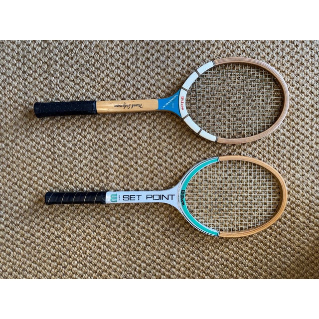 Mid-Century Modern Vintage Wooden Racquets, Pair For Sale - Image 3 of 7