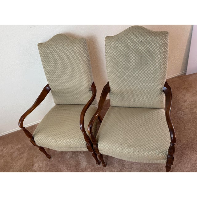 Sam Moore Pair of Sam Moore Classic French Exposed Wood Armchairs For Sale - Image 4 of 9