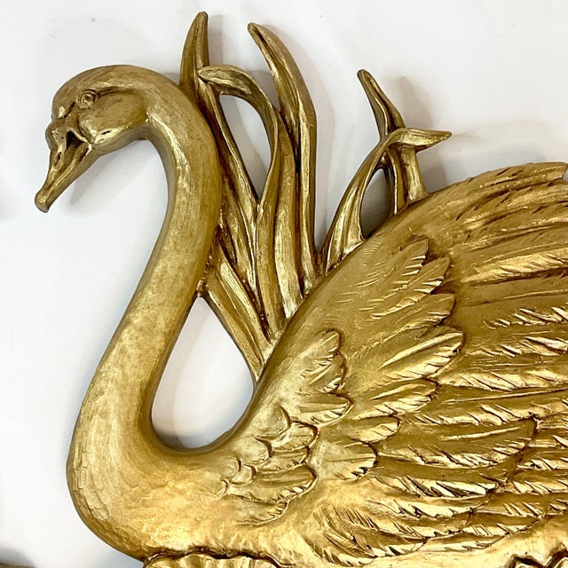 Mid-Century Hollywood Regency Swan Sculptural Wall Objects - A Pair. For Sale - Image 12 of 12