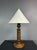Brown Brutalist French Wood Turned Table Lamp by Charles Dudouyt, 1940s For Sale - Image 8 of 9