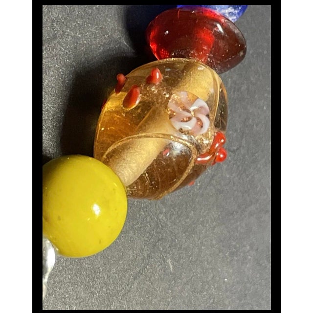 Early 20th Century Bohemian Glass From Jablonec Nad Nisou (Formerly Gablonz) Pressed Glass Bead Necklace in Various Colors and Shapes For Sale - Image 5 of 6