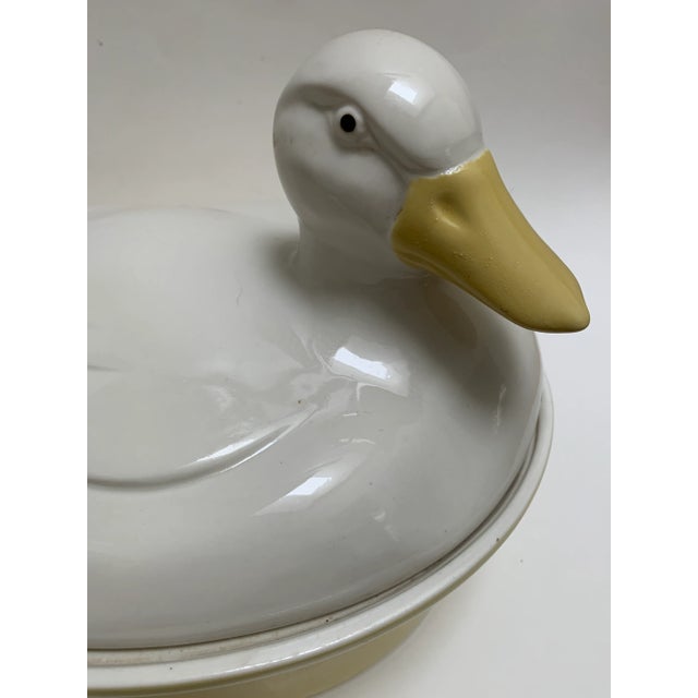 1970s Vintage Ceramic Swan Casserole & Serving Pot For Sale - Image 5 of 11