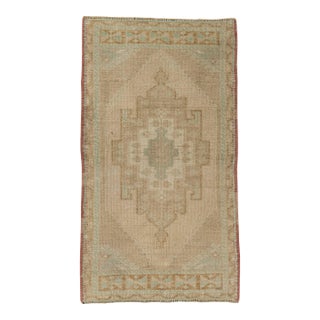 Turkish Mini Rug Oriental Hand Knotted Vintage Rug 1'10" x 3'3" #21046 For Sale