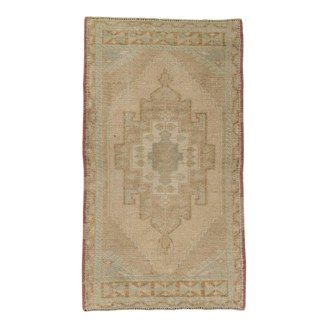 Turkish Mini Rug Oriental Hand Knotted Vintage Rug 1'10" x 3'3" #21046 For Sale