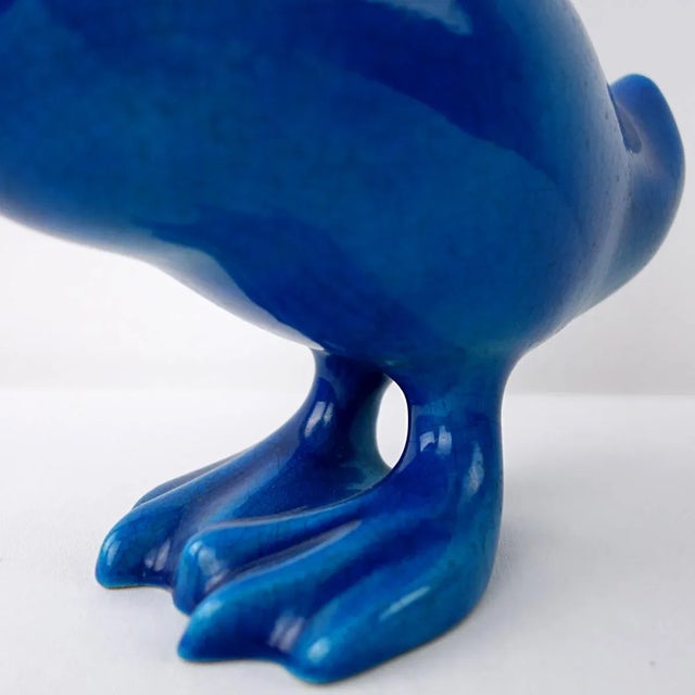Mid-Century Duck & Sparrows in Blue Ceramic by Georges Cassin, Set of 5 For Sale - Image 9 of 18