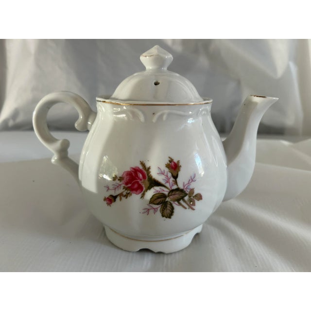 1970's Vintage Moss Rose Musical Teapot For Sale - Image 4 of 5