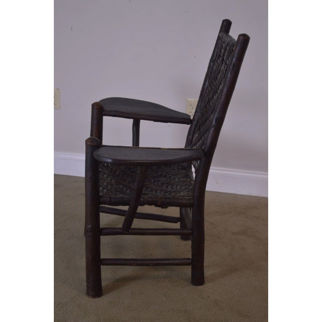 1920s Old Hickory Antique Rustic Drop Side Student Armchair For Sale - Image 5 of 12